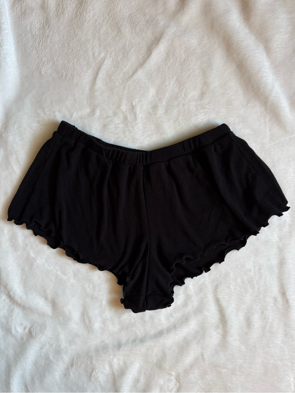 Forever 21 Ruffled Lounge Mini Shorts Black Size S